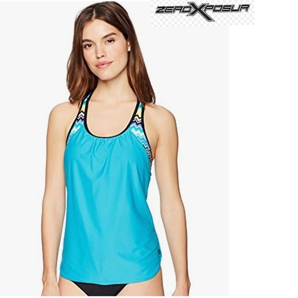 NWT ZeroXPosur size 12 tankini 2-pc swimsuit lined
